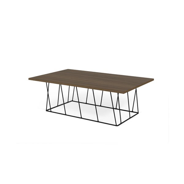 Helix dohányzóasztal diófa dekorlappal és fekete lábakkal - TemaHome-image-1