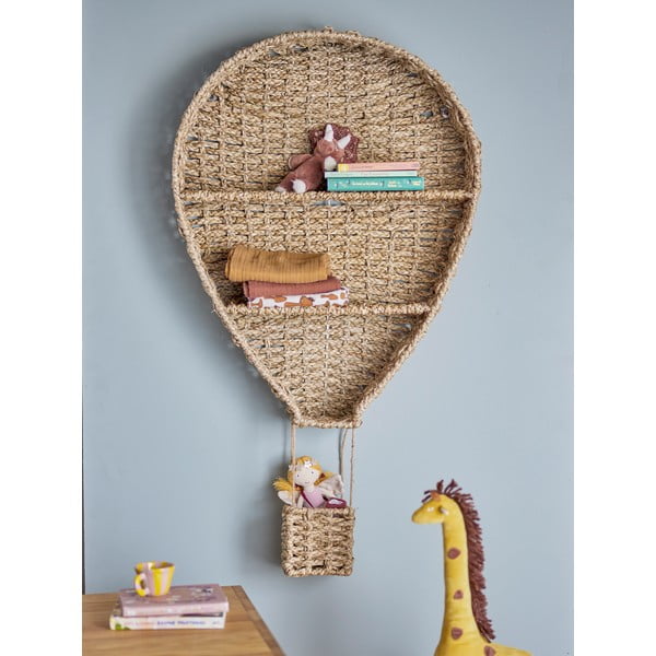 Natúr színű tengerifű gyerek fali könyvespolc 59x105 cm Ditter – Bloomingville Mini-image-1