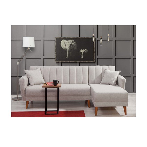 Fehér kinyitható sarokkanapé (jobb oldali) Aqua – Balcab Home-image-2