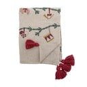 Krémszínű takaró karácsonyi mintával 130x160 cm Yule – Bloomingville