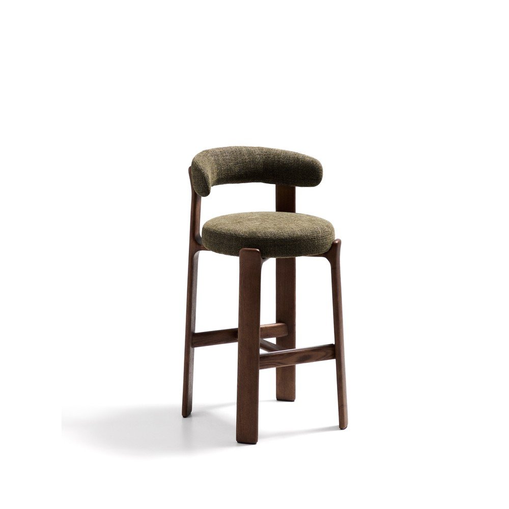 Zöld-sötét natúr színű kőrisfa bárszék (ülésmagasság 75 cm) Granite Kave Home