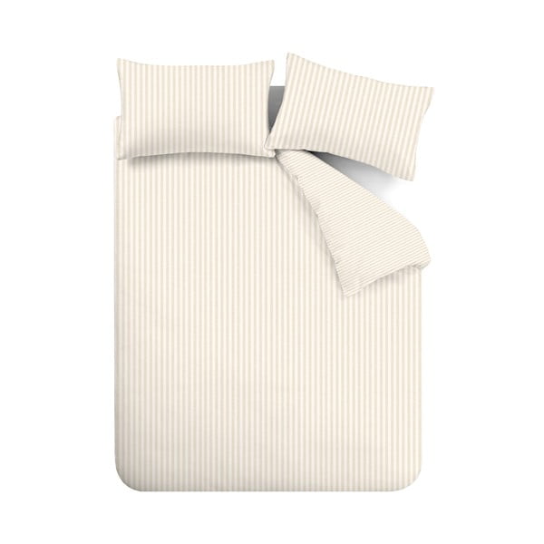 Bézs-krémszínű egyszemélyes flanel ágyneműhuzat 135x200 cm – Catherine Lansfield