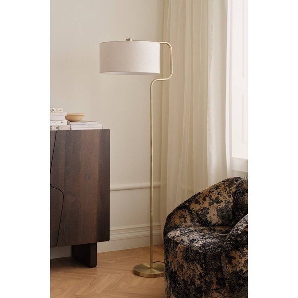 Krémszínű-sárgaréz színű textil állólámpa (magasság 160 cm) Josho – Ellos Home-image-1