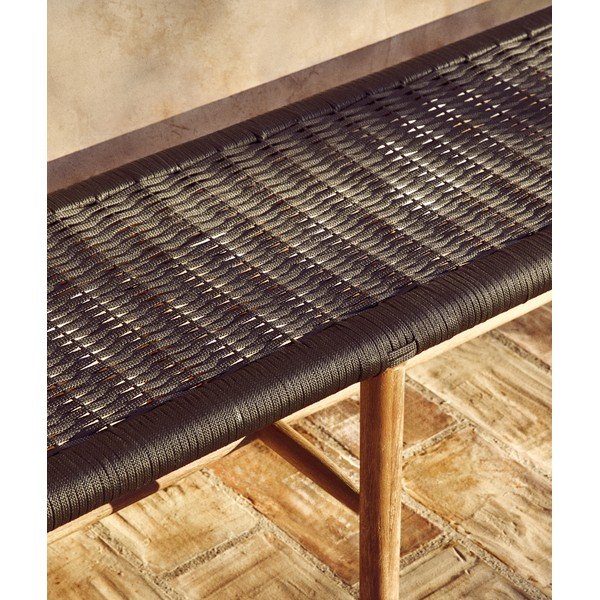 Sötétszürke-natúr színű tömörfa kerti pad Alipa – Kave Home-image-3