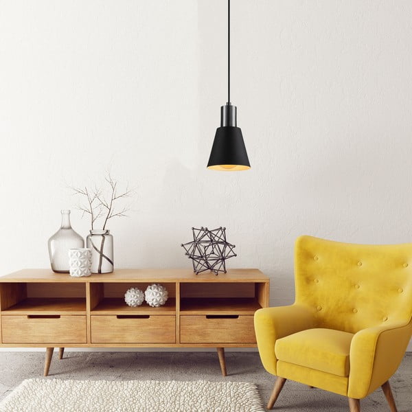 Fekete függőlámpa ø 14 cm Kem – Opviq lights-image-1