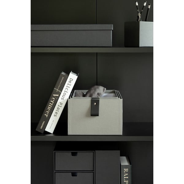 Szürke karton tárolódoboz szett 3 db-os 20,5x29,5x14,5 cm Aston Paper Laminate – Bigso-image-2