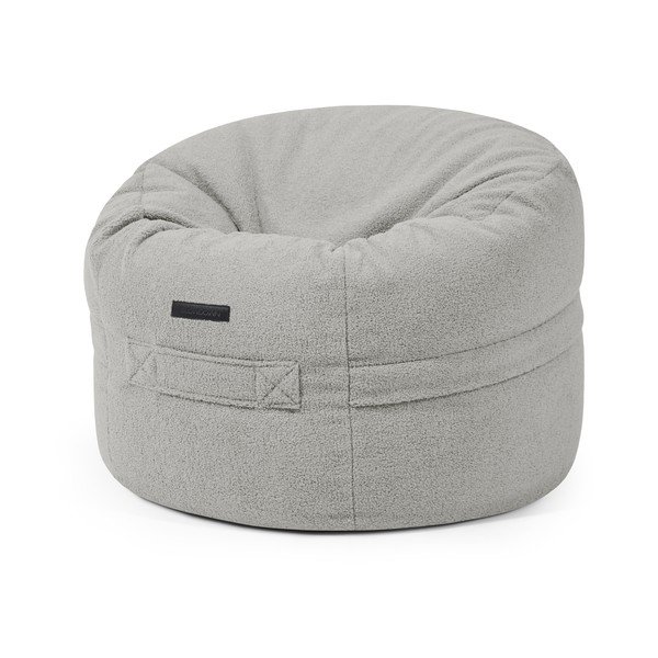 Világosszürke buklé gyerek babzsákfotel Roll 80 – SLOWDOWN