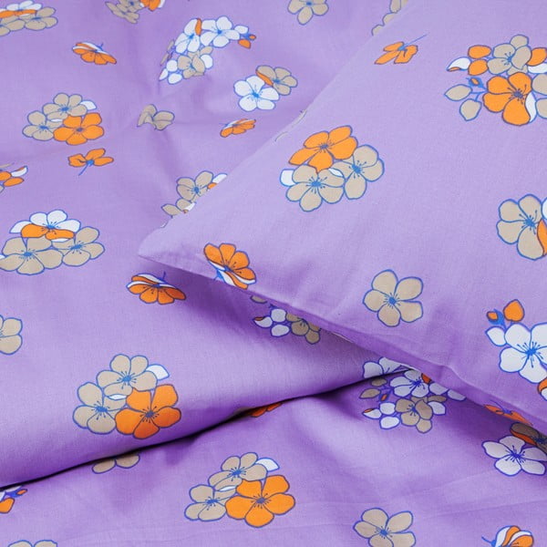 Levendula színű egyszemélyes pamut-szatén ágyneműhuzat 140x200 cm Grand Pleasantly – JUNA-image-2