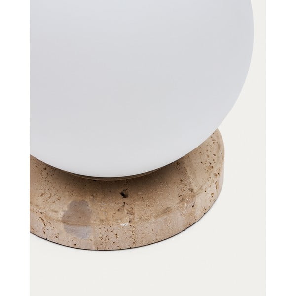 Fehér asztali lámpa üveg búrával (magasság 22 cm) Malachi – Kave Home-image-4