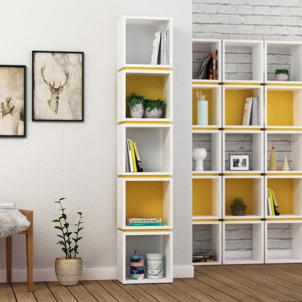 Multi White Mustard fehér-sárga könyvespolc-image-1