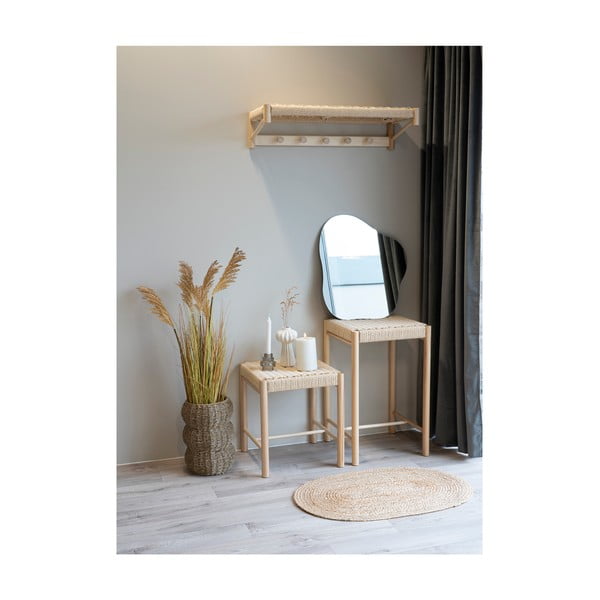 Natúr színű nyárfa fali fogas polccal Abano – House Nordic-image-1