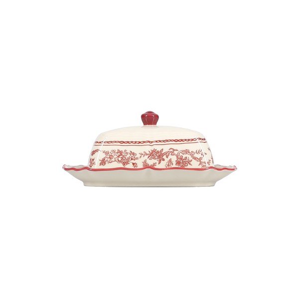 Borvörös-elefántcsont színű porcelán vajtartó Cyril – S|P Collection-image-3