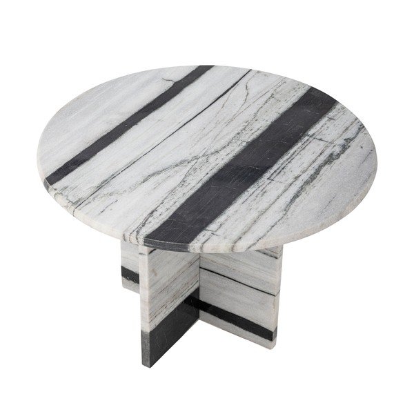 Fekete-fehér márvány kerek dohányzóasztal ø 61 cm Rosito – Bloomingville-image-3