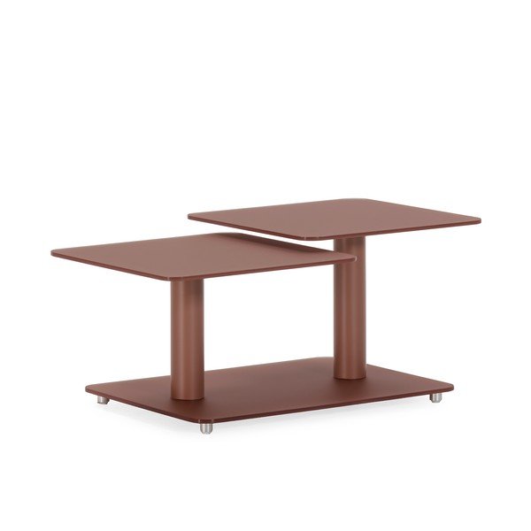 Terrakotta színű üveg dohányzóasztal 54x115 cm Elvi – Marckeric