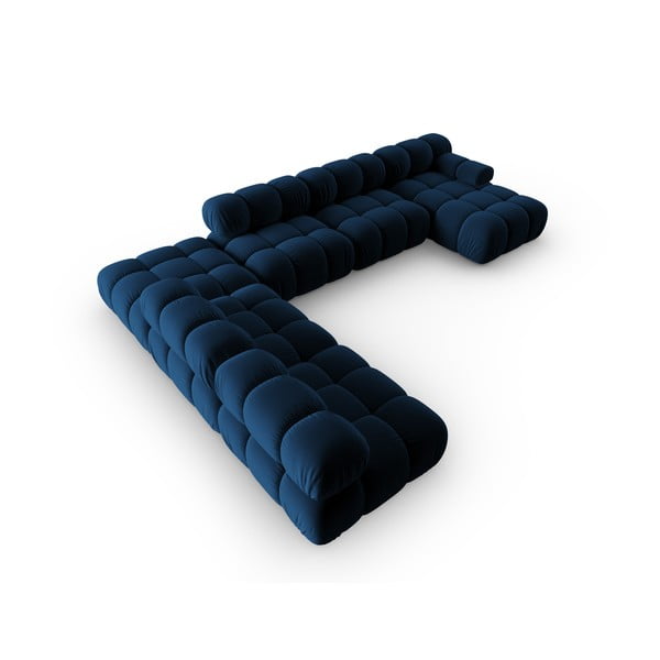 Kék bársony kanapé 379 cm Bellis – Micadoni Home-image-4