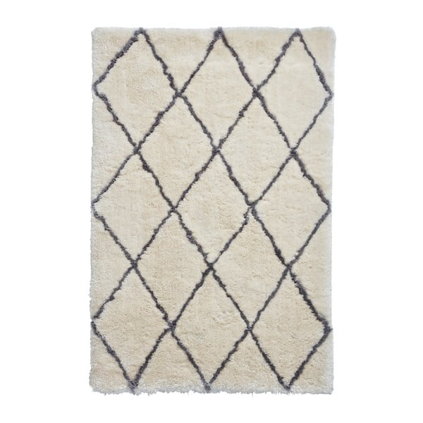 Morocco krémfehér szőnyeg szürke részletekkel, 120 x 170 cm - Think Rugs
