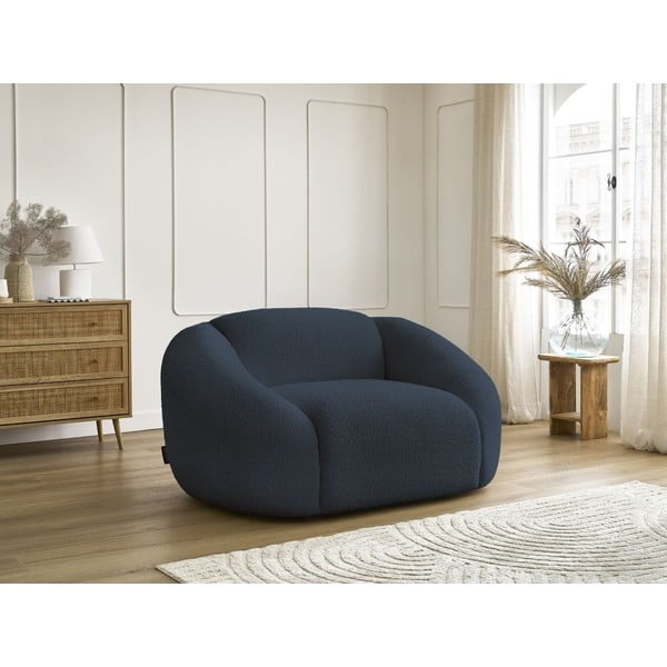 Sötétkék buklé fotel Tina – Bobochic Paris-image-4