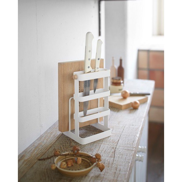 Tosca fehér kés- és vágódeszka állvány - YAMAZAKI-image-3