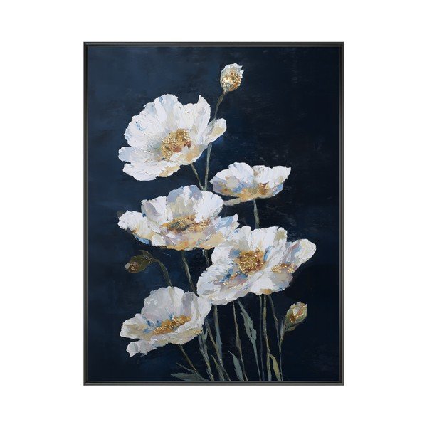 Nyomtatott keretezett kép 60x80 cm White Poppies – Styler