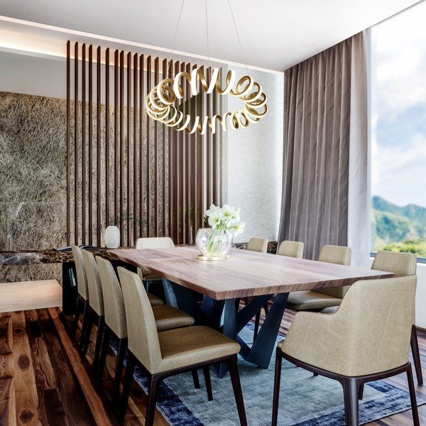 Aranyszínű LED függőlámpa ø 55 cm Curl – Trio-image-1