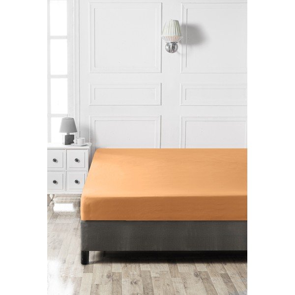 Narancssárga gumis pamut lepedő 140x200 cm – Mijolnir-image-2