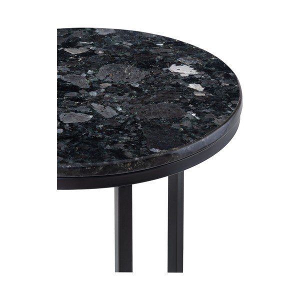 Crystal fekete gránitasztal fekete talppal, ⌀ 50 cm - RGE-image-4