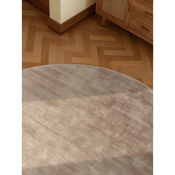 Bézs kézi szövésű viszkóz kerek szőnyeg ø 150 cm Noemi – Vikosa-image-3
