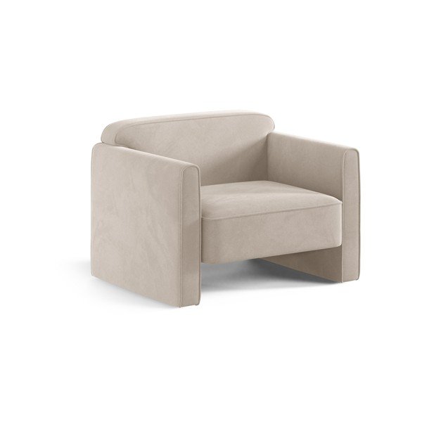 Bézs bársony fotel Abby – Micadoni 