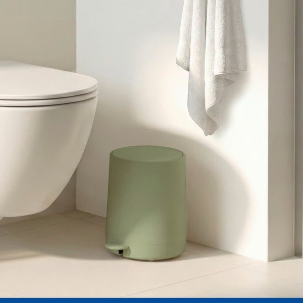 Zöld műanyag pedálos szemetes 5 l Fablo – Wenko-image-1