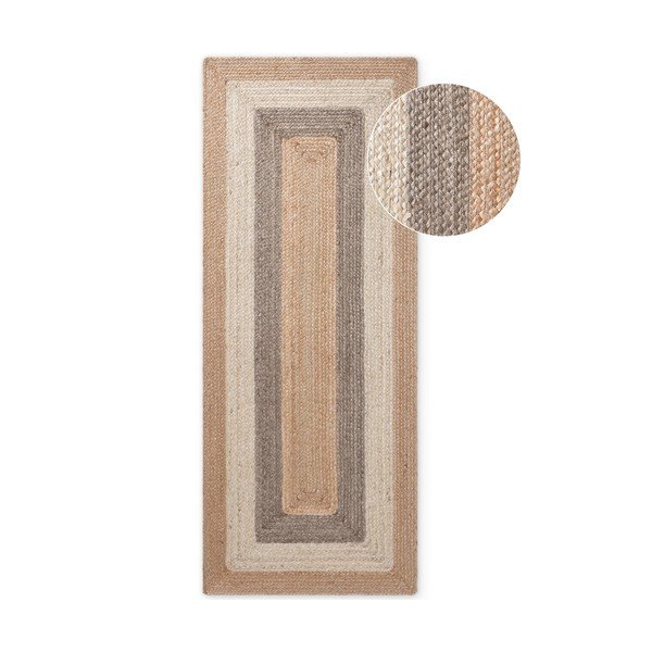 Kétoldalas-kézi szövésű juta futószőnyeg 80x300 cm Juno – Hanse Home