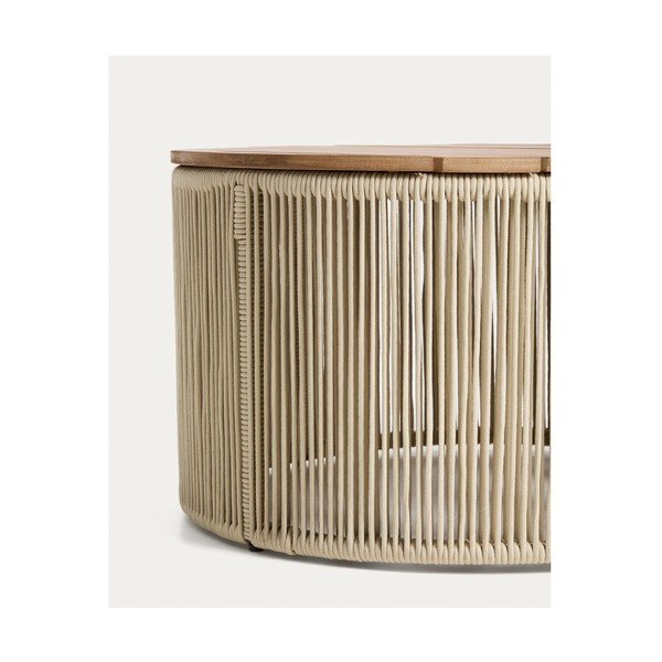 Kerek kerti dohányzóasztal akácfa asztallappal ø 70 cm Dandara – Kave Home-image-3