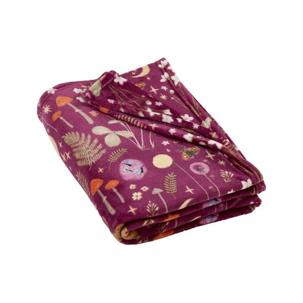 Lila mikroplüss takaró 130x170 cm Enchanted Twilight Animals – Catherine Lansfield