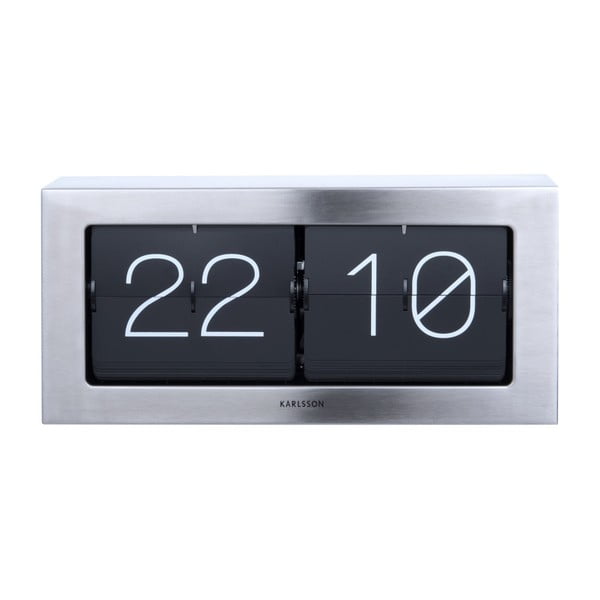 Flip ezüstszínű billenő számlapos óra, 37 x 17,5 cm - Karlsson