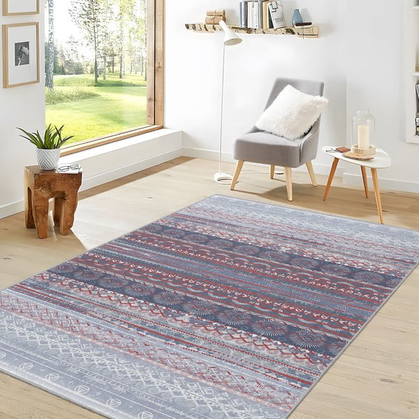 Lila-szürke mosható szőnyeg 80x150 cm Vintage Stripe – Mila Home-image-2