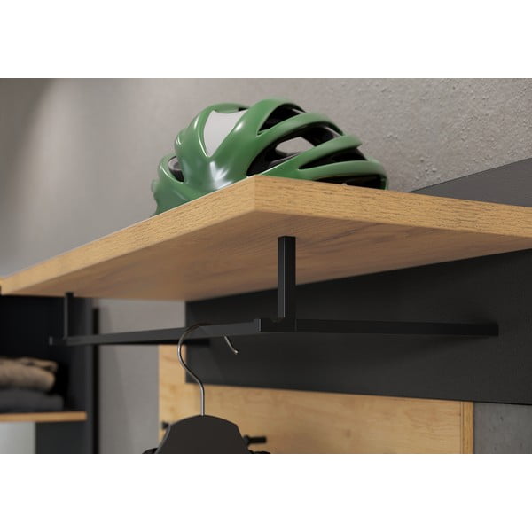 Sötétszürke előszoba bútor tölgyfa dekorral - Germania-image-1