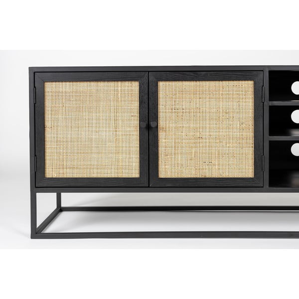 Fekete rattan TV-állvány 38x55 cm  Guuji – White Label-image-1
