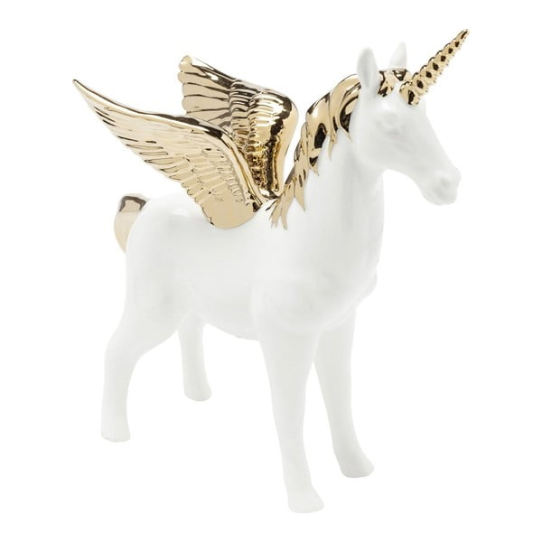 Figurine Unicorn fehér dekoráció, aranyszínű részletekkel - Kare Design