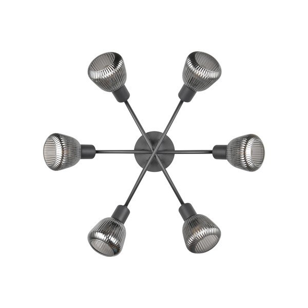 Fekete mennyezeti lámpa üveg búrával Tarifa – Trio-image-3