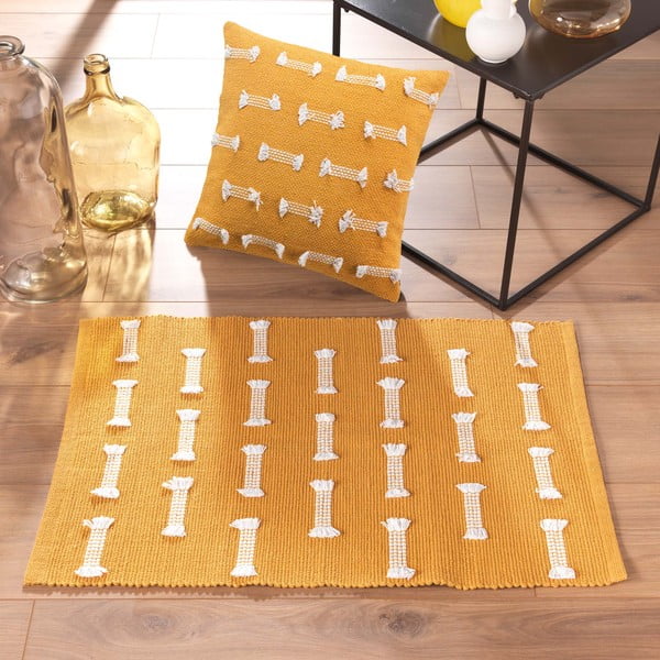 Okkersárga mosható szőnyeg 50x80 cm Juline – douceur d'intérieur-image-1