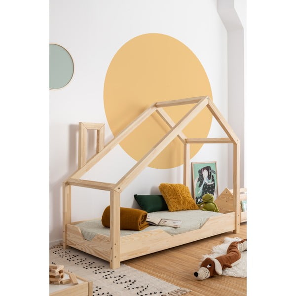 Luna Bek házikó fenyőfa ágy, 80 x 160 cm-image-1