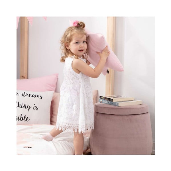 Fekete bársony gyerek puff Posh Velvet – Yellow Tipi-image-4