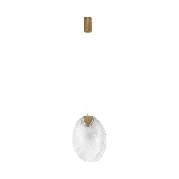 Sárgaréz színű acél LED függőlámpa üveg búrával Shelina – Nova Luce