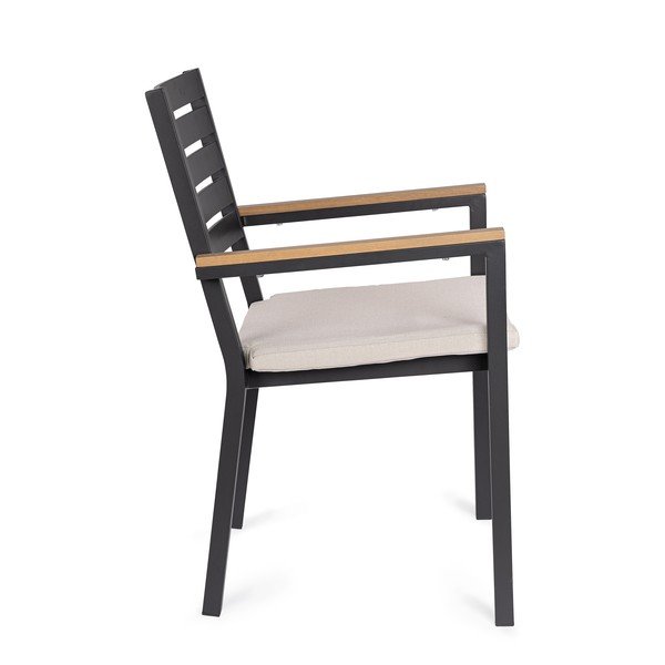 Antracitszürke fém kerti szék Henna – Bizzotto-image-3