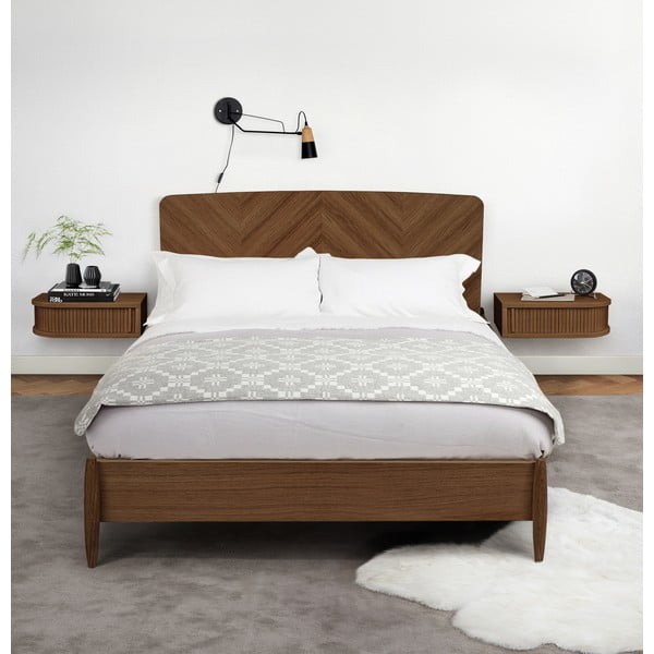 Barna éjjeliszekrény diófa dekorral Farsta – Woodman-image-1