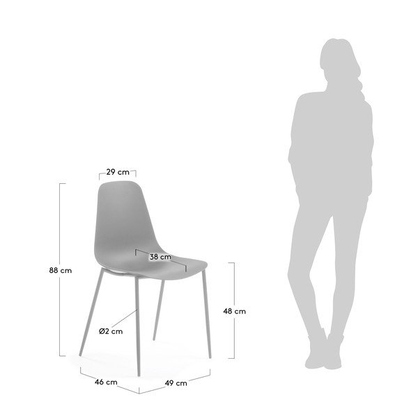 Wassu 4 részes szürke étkezőszék szett - La Forma-image-1