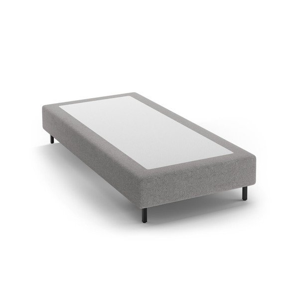 Szürke kárpitozott egyszemélyes ágy ágytámla nélkül 90x200 cm Whale – Micadoni 