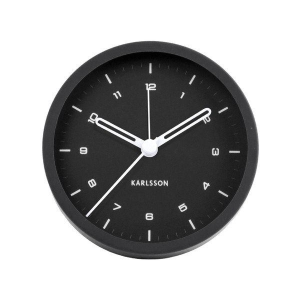 Tinge fekete ébresztőóra, ø 9 cm - Karlsson-image-1