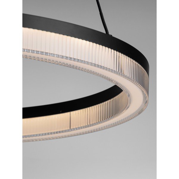 Matt fekete alumínium LED dimmelhető függőlámpa akrilüveg búrával ø 60 cm Lonela – Nova Luce-image-1