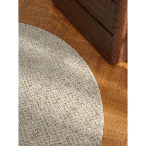 Bézs gyapjú kerek szőnyeg ø 200 cm Eloise – Hanse Home-image-2