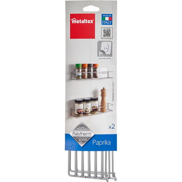 2 db-os fali fűszertartó polc szett - Metaltex-image-1
